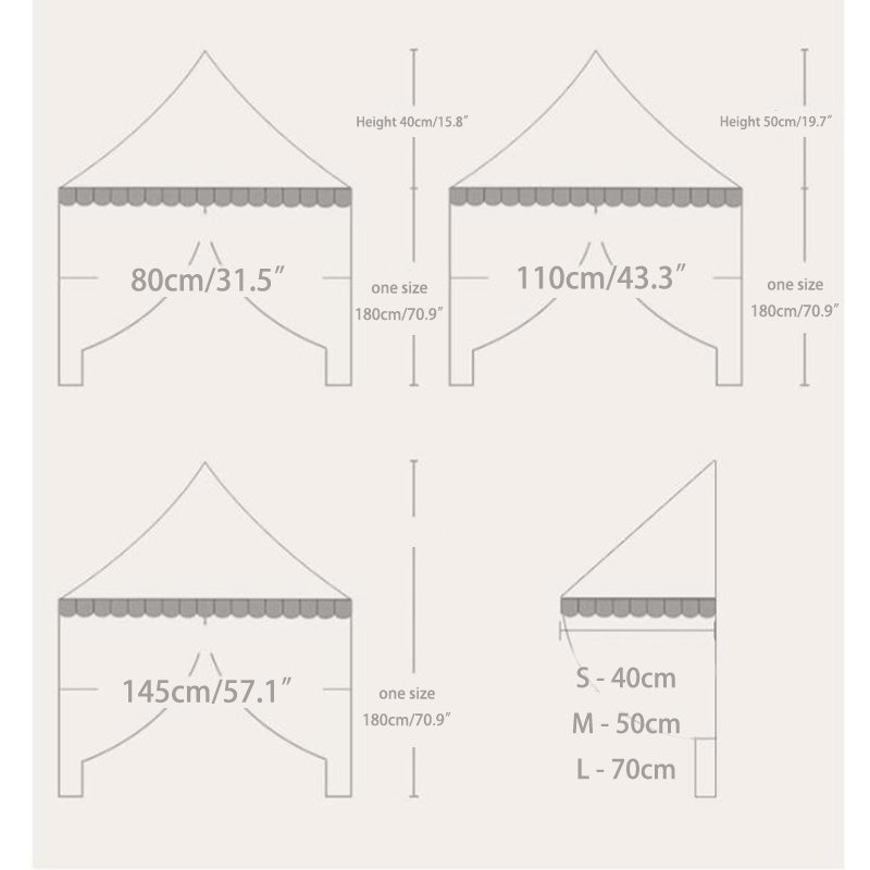 Hanging Half Canopy with Gauze Tent