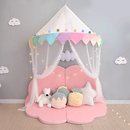Hanging Half Canopy with Gauze Tent