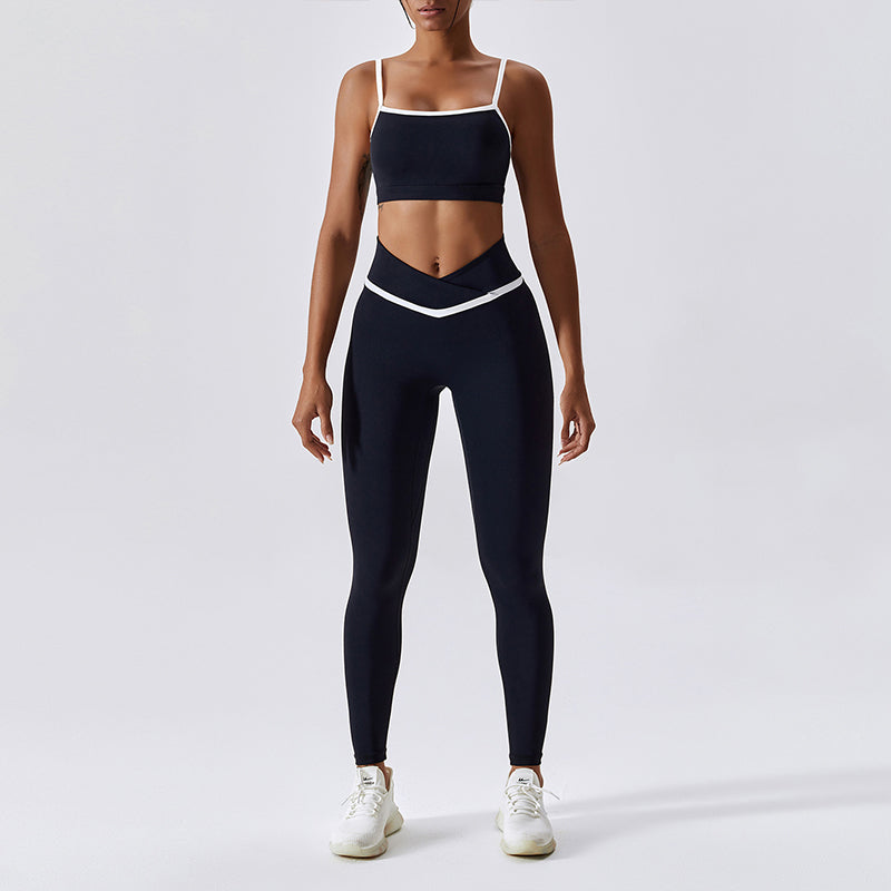 Shockproof Quick Drying Tight Fitness Yoga Tops & Pants for Running, Exercise