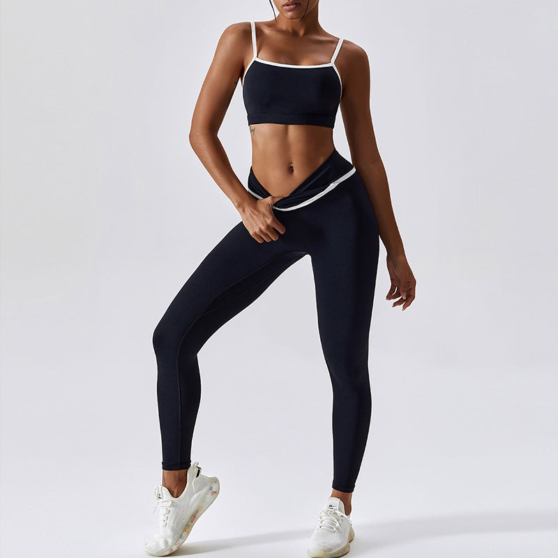 Shockproof Quick Drying Tight Fitness Yoga Tops & Pants for Running, Exercise