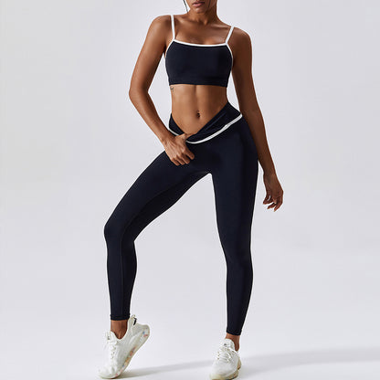 Shockproof Quick Drying Tight Fitness Yoga Tops & Pants for Running, Exercise