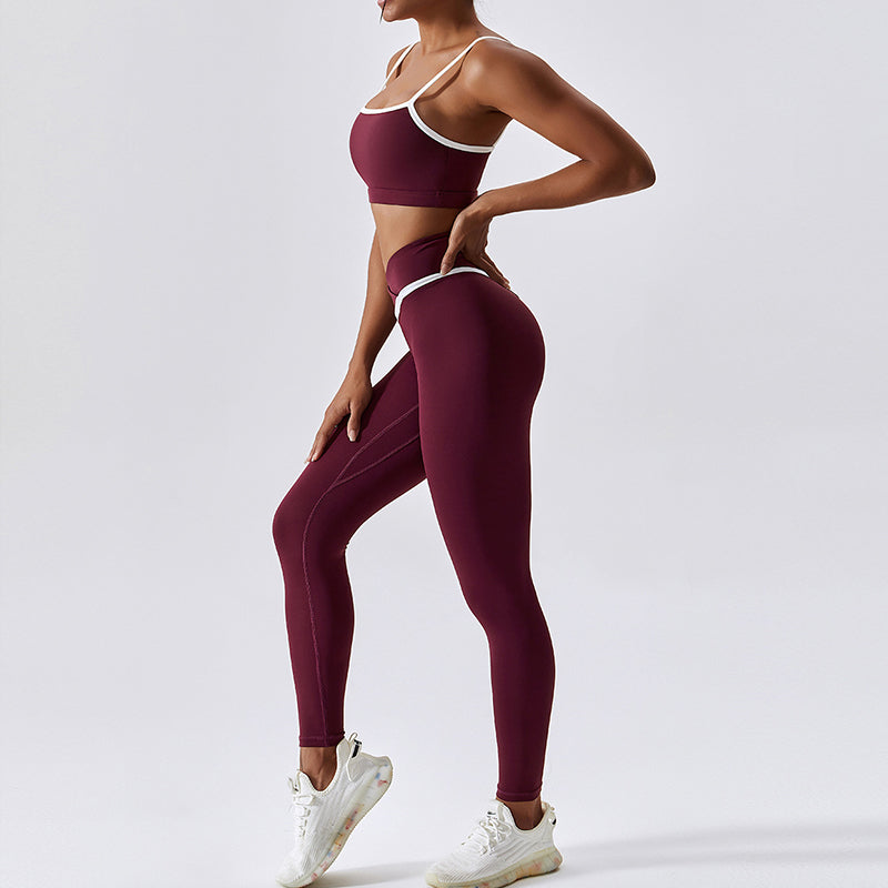 Shockproof Quick Drying Tight Fitness Yoga Tops & Pants for Running, Exercise