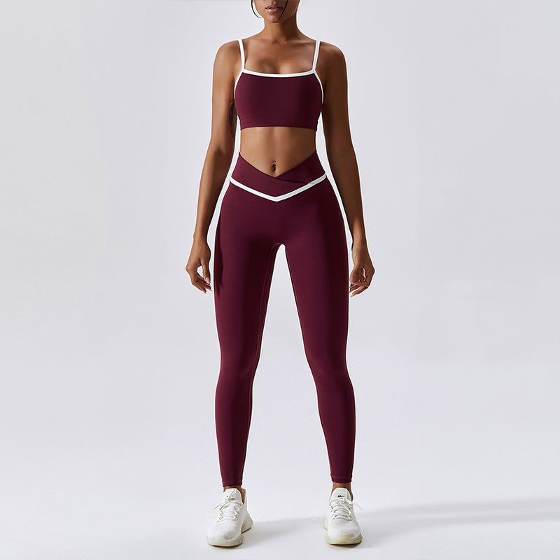 Shockproof Quick Drying Tight Fitness Yoga Tops & Pants for Running, Exercise