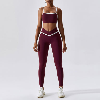 Shockproof Quick Drying Tight Fitness Yoga Tops & Pants for Running, Exercise