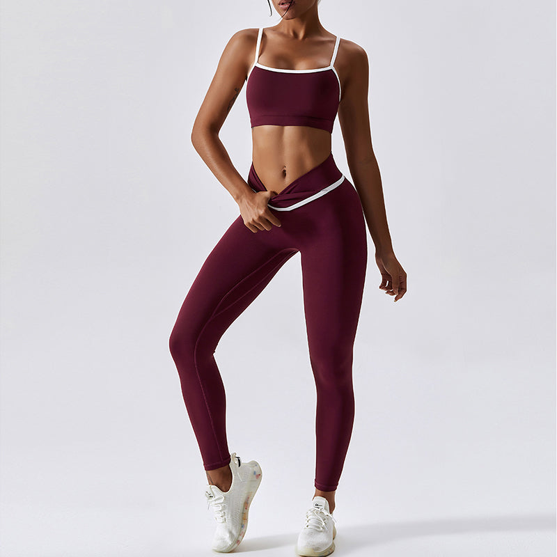 Shockproof Quick Drying Tight Fitness Yoga Tops & Pants for Running, Exercise