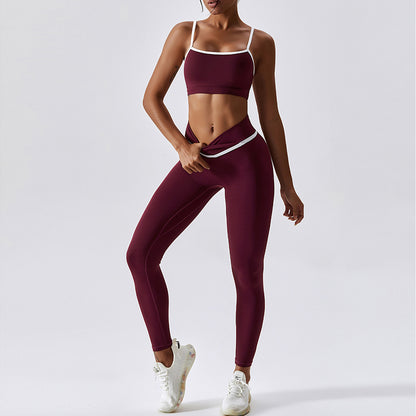 Shockproof Quick Drying Tight Fitness Yoga Tops & Pants for Running, Exercise