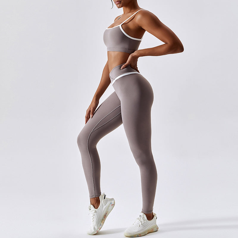 Shockproof Quick Drying Tight Fitness Yoga Tops & Pants for Running, Exercise