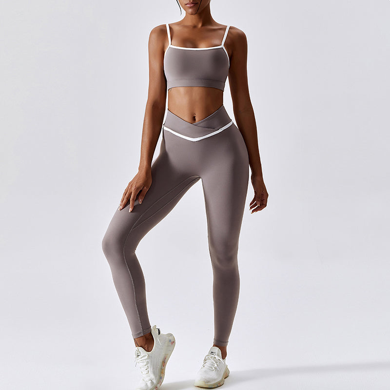 Shockproof Quick Drying Tight Fitness Yoga Tops & Pants for Running, Exercise