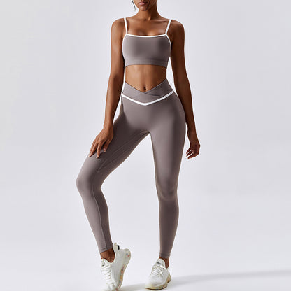 Shockproof Quick Drying Tight Fitness Yoga Tops & Pants for Running, Exercise