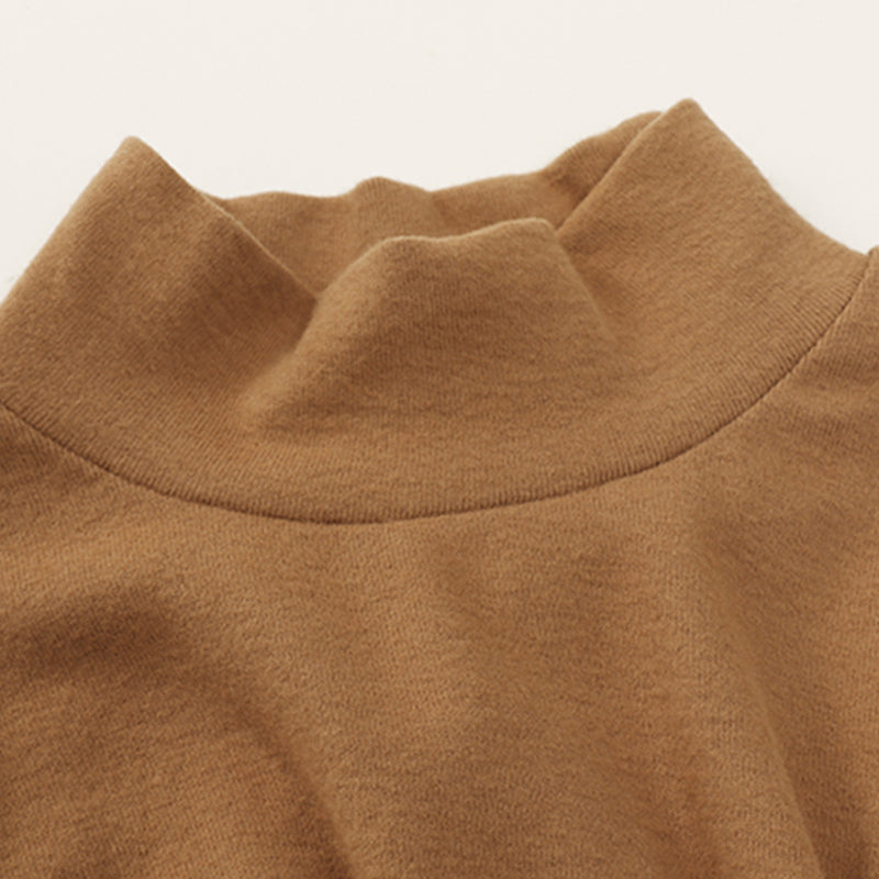 Baby and Child Solid Color High Collar Warm Base Long Sleeves