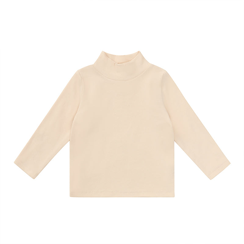 Baby and Child Solid Color High Collar Warm Base Long Sleeves