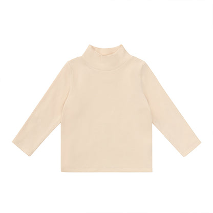 Baby and Child Solid Color High Collar Warm Base Long Sleeves