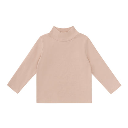 Baby and Child Solid Color High Collar Warm Base Long Sleeves