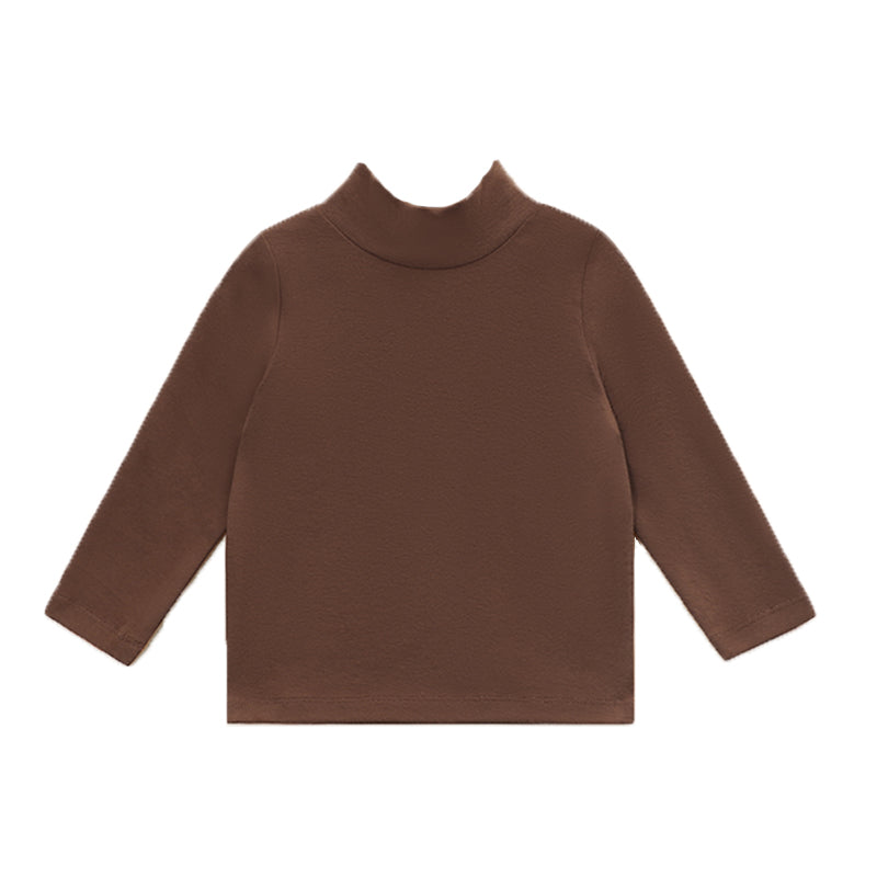 Baby and Child Solid Color High Collar Warm Base Long Sleeves