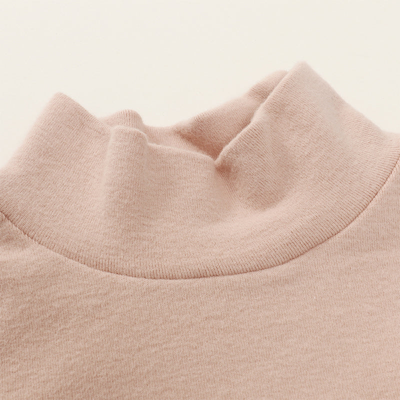 Baby and Child Solid Color High Collar Warm Base Long Sleeves