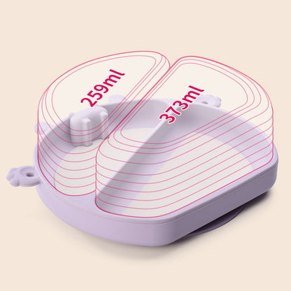 Straps Attachment with Fork & Spoon Divided Silicone Supper Suction Plate