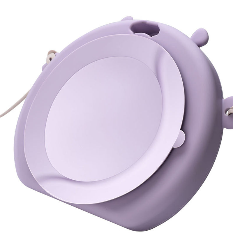 Straps Attachment with Fork & Spoon Divided Silicone Supper Suction Plate