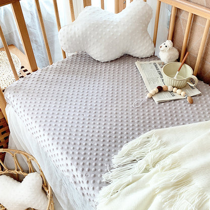 Ultra Soft Plush 52"x28" Minky Dot Fitted Standard Crib Mattress Sheet for Baby Girls Boys Neutral