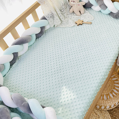Ultra Soft Plush 52"x28" Minky Dot Fitted Standard Crib Mattress Sheet for Baby Girls Boys Neutral