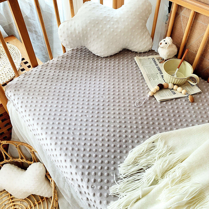 Ultra Soft Plush 52"x28" Minky Dot Fitted Standard Crib Mattress Sheet for Baby Girls Boys Neutral