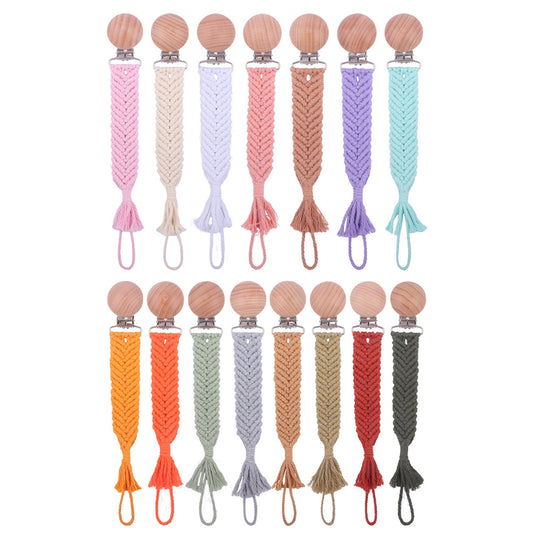 Clips de sucette tressés à la main avec pompon tressé