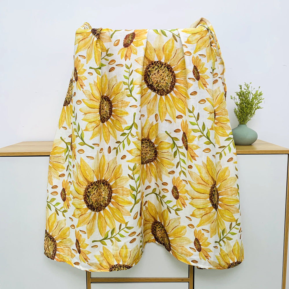 Muslin Fitted Crib Sheet with Swaddle Blanket Set