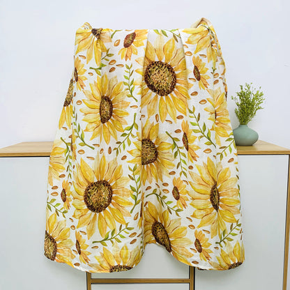 Muslin Fitted Crib Sheet with Swaddle Blanket Set