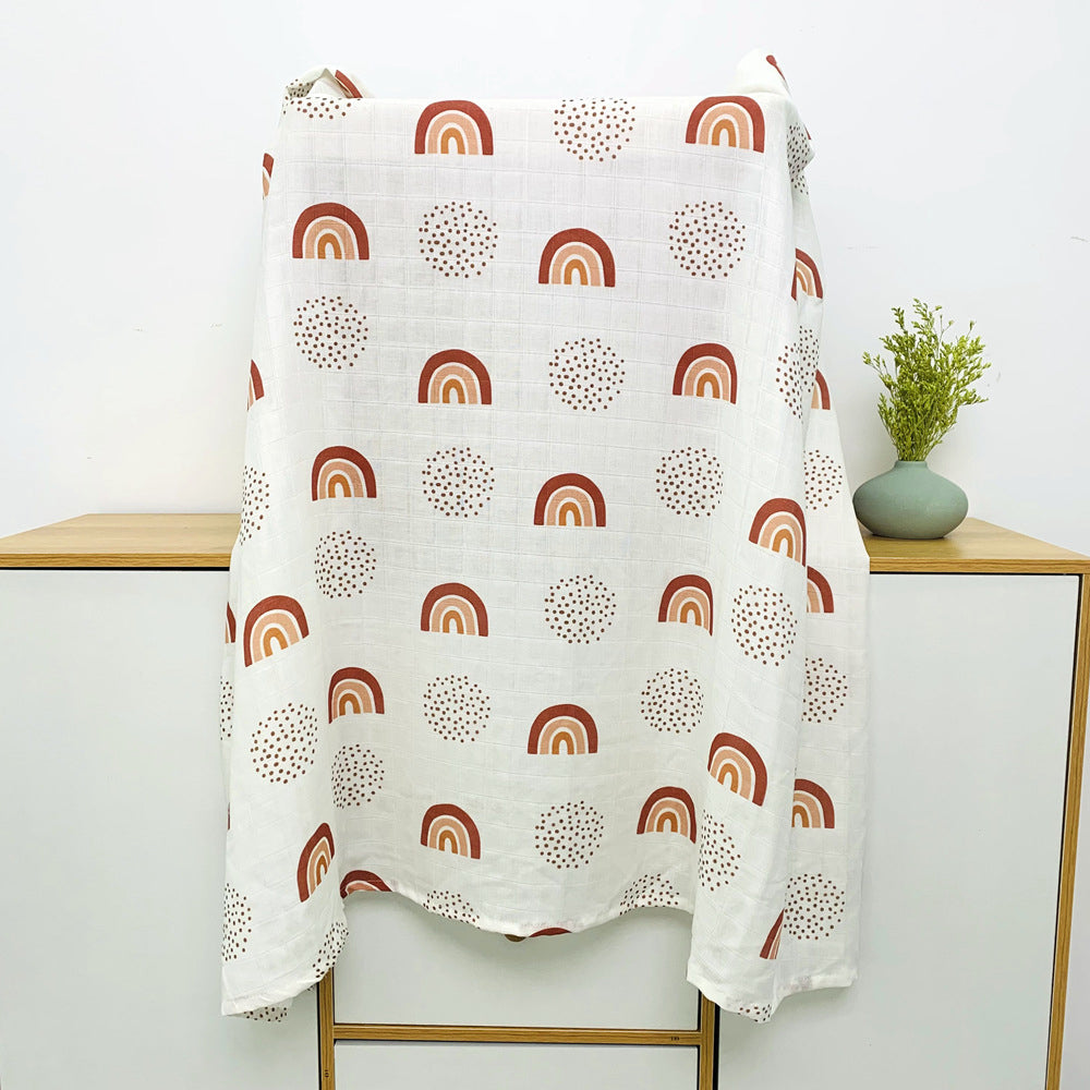 Muslin Fitted Crib Sheet with Swaddle Blanket Set