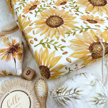 Muslin Fitted Crib Sheet with Swaddle Blanket Set