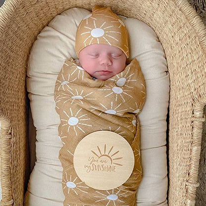 Muslin Fitted Crib Sheet with Swaddle Blanket Set