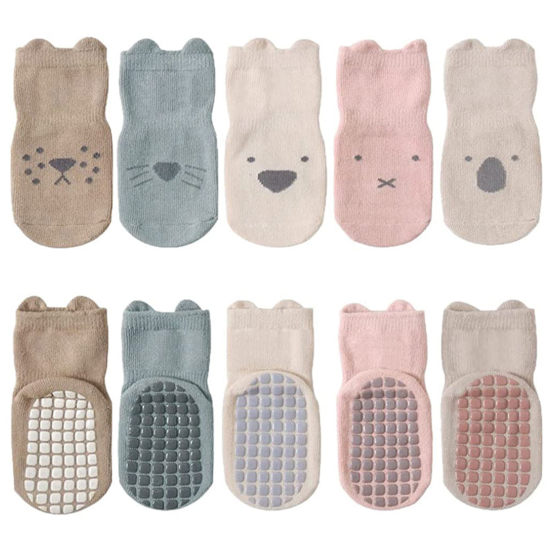 5 Pairs Non-Skid Ankle Socks