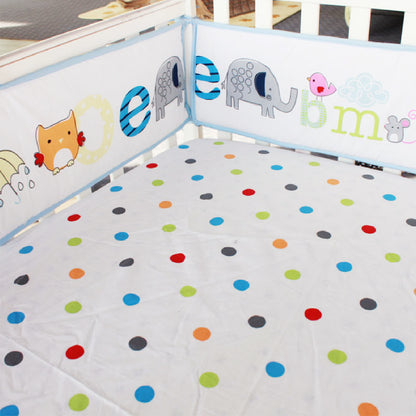 Ensemble de literie pour lit de bébé 8 pièces Alphabets et patch d'animaux 3D 