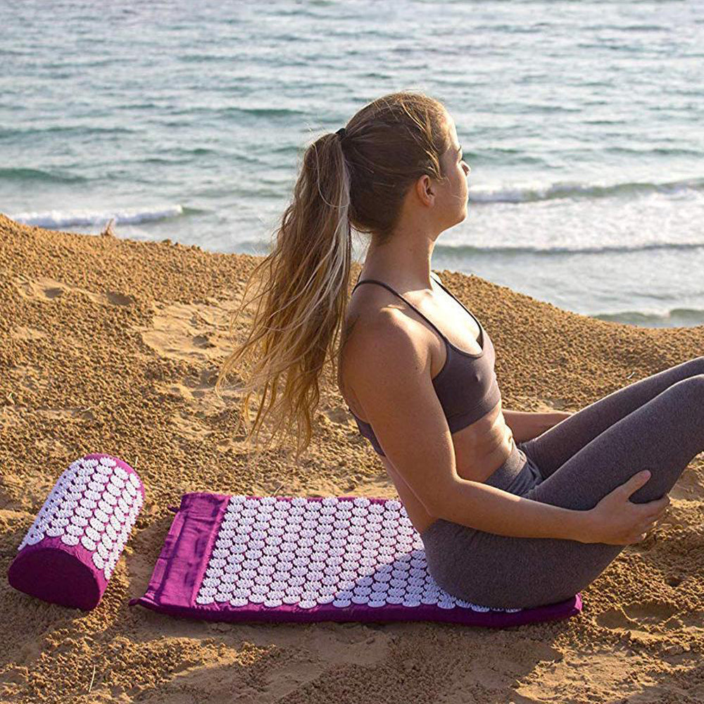 Ensemble tapis et oreiller d'acupression 