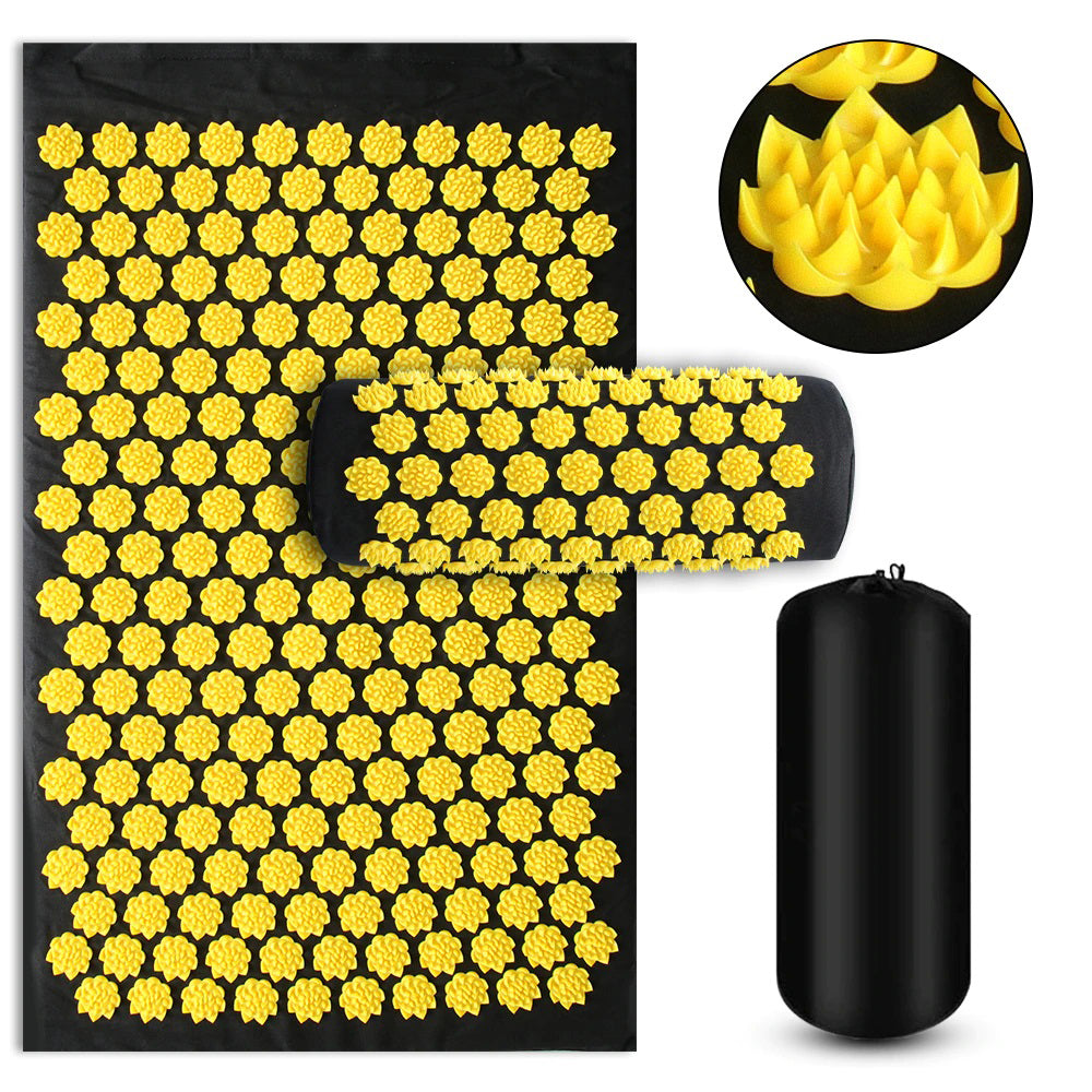 Ensemble tapis et oreiller d'acupression 