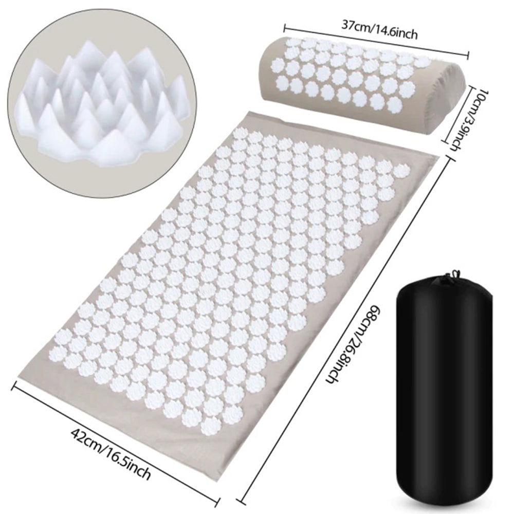 Ensemble tapis et oreiller d'acupression 