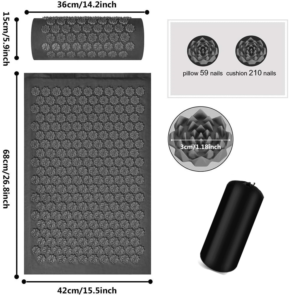 Ensemble tapis et oreiller d'acupression 