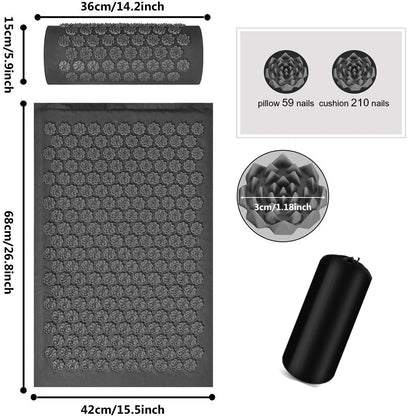 Ensemble tapis et oreiller d'acupression 