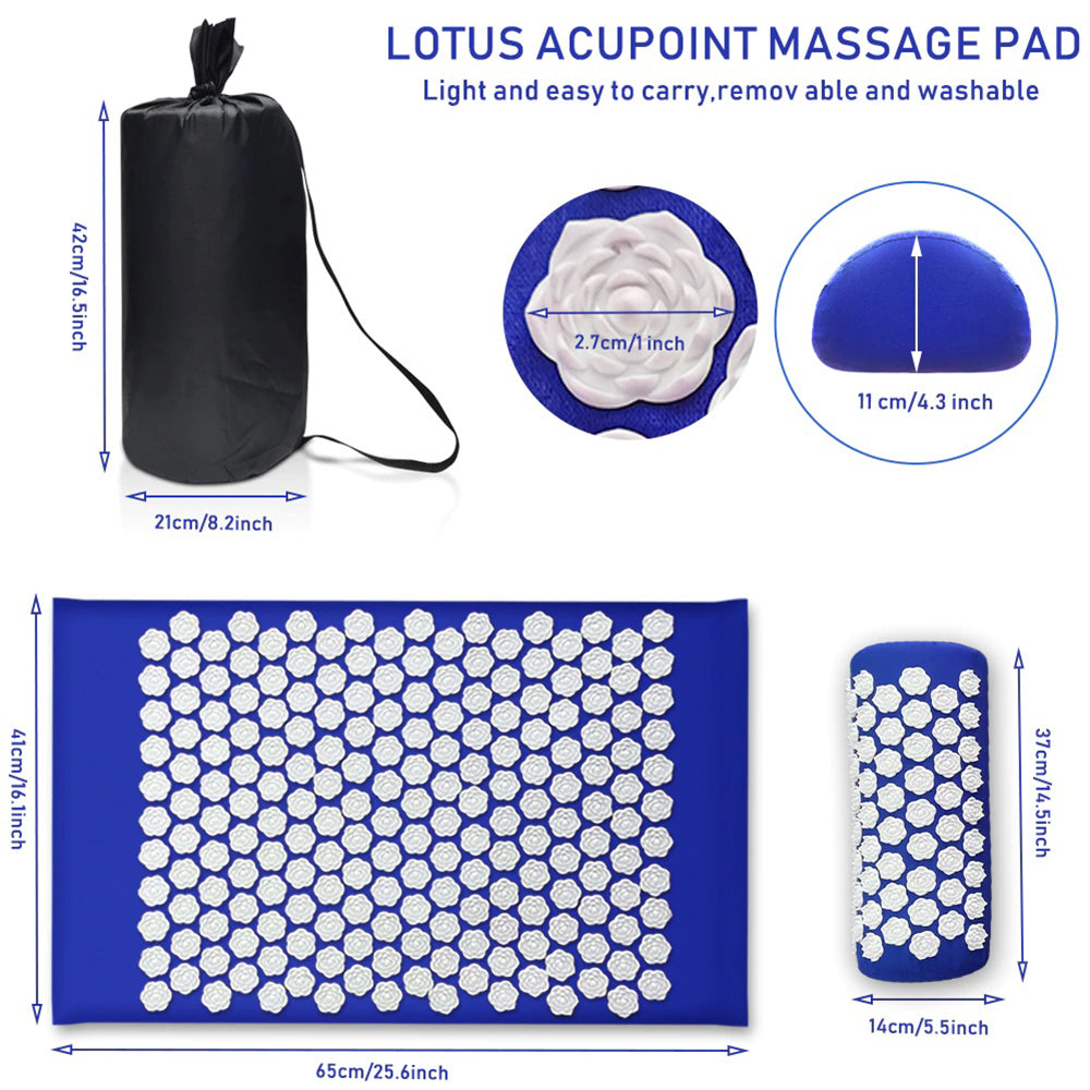 Ensemble tapis et oreiller d'acupression 