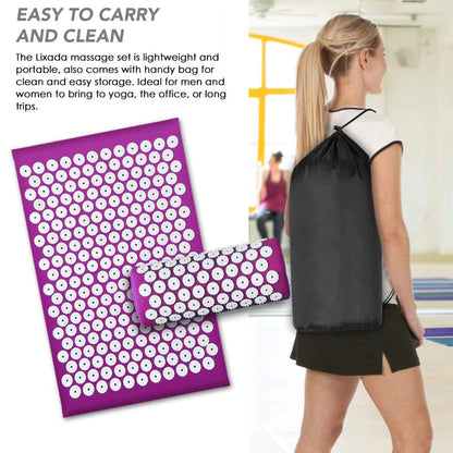 Ensemble tapis et oreiller d'acupression 