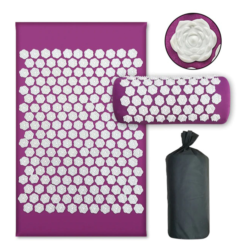 Ensemble tapis et oreiller d'acupression 