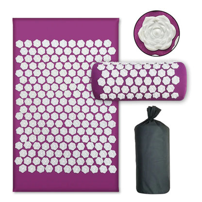 Ensemble tapis et oreiller d'acupression 