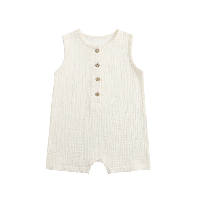 Cotton Gauze Romper with Bottom Snap