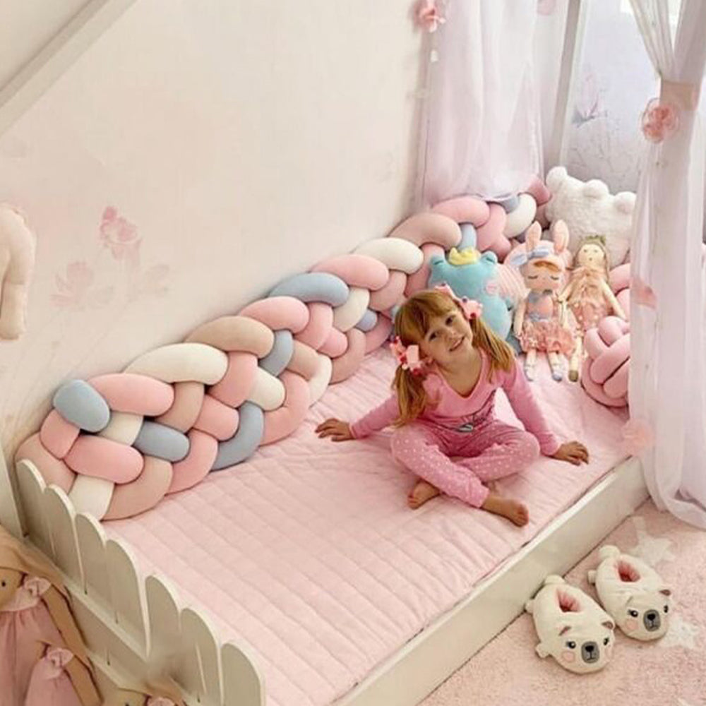 6-Knotted Custom Handmade Bedding Long Cushion Crib Padding