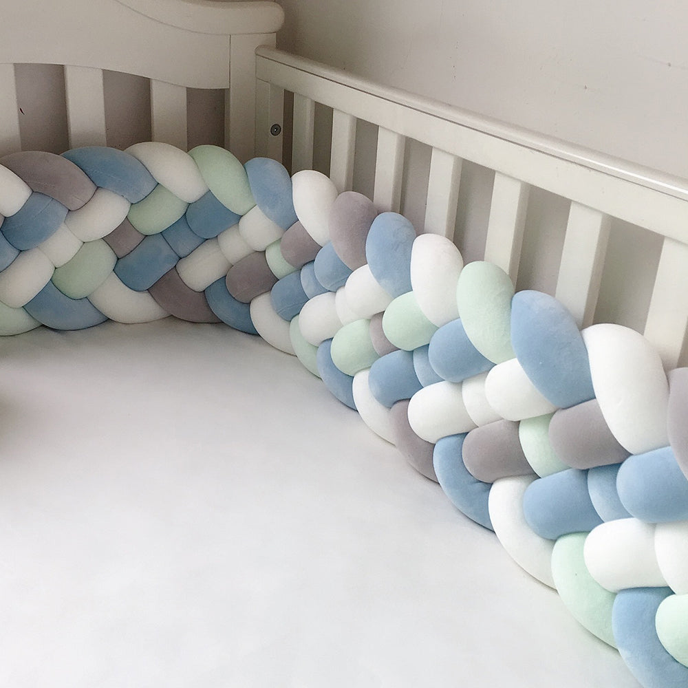 6-Knotted Custom Handmade Bedding Long Cushion Crib Padding