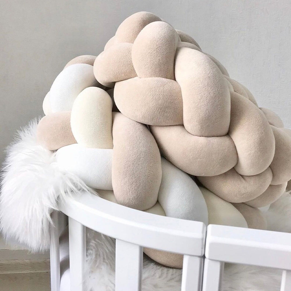 3-Knotted Custom Handmade Bedding Long Cushion Crib Padding