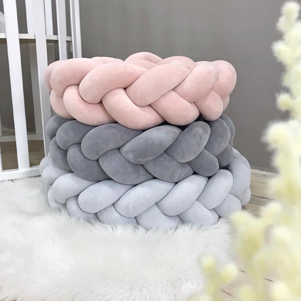 3-Knotted Custom Handmade Bedding Long Cushion Crib Padding