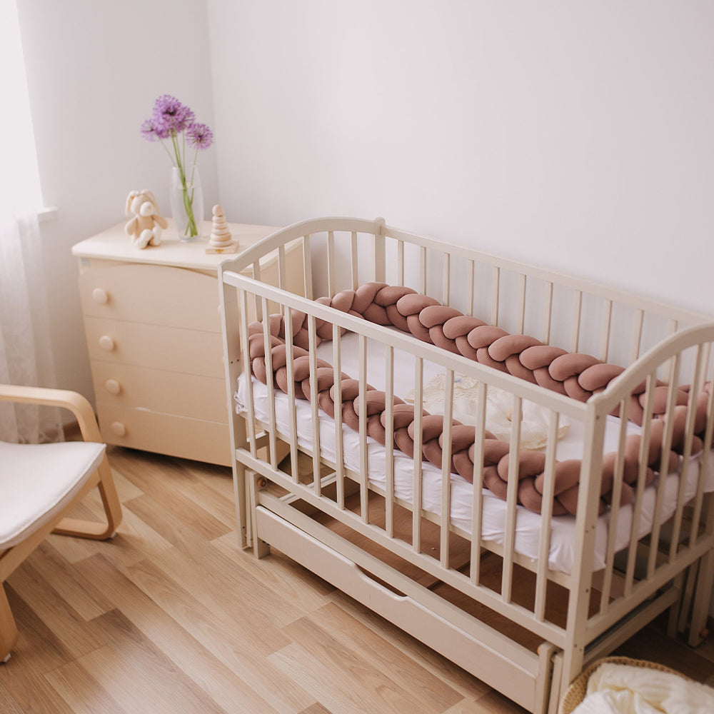 3-Knotted Custom Handmade Bedding Long Cushion Crib Padding