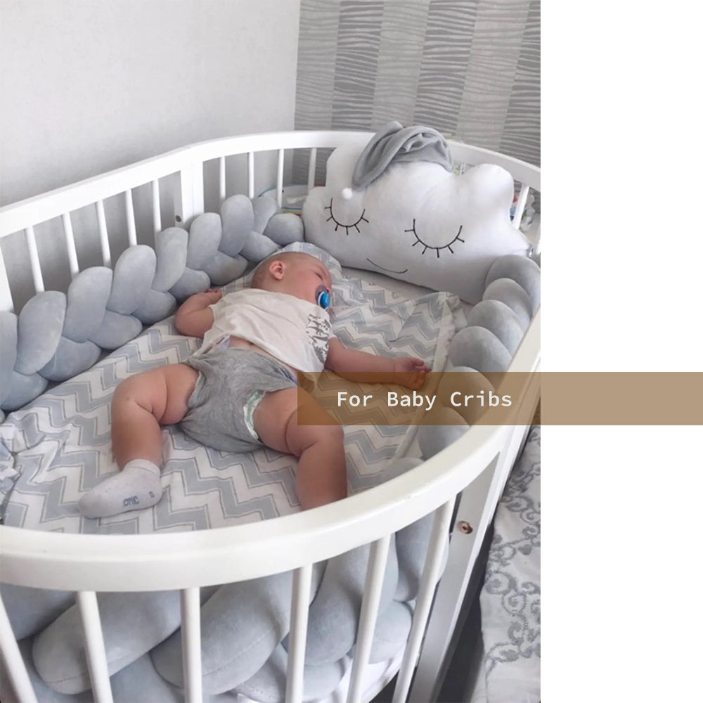 3-Knotted Custom Handmade Bedding Long Cushion Crib Padding