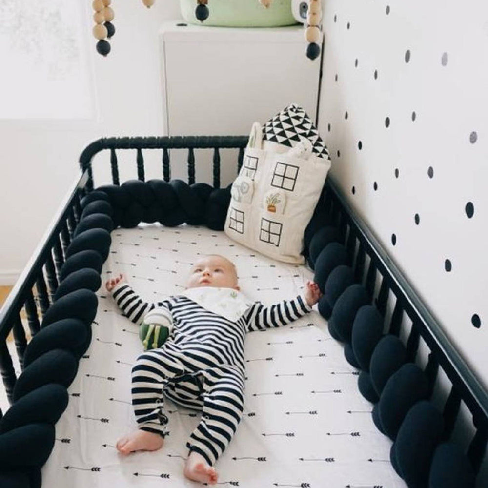 3-Knotted Custom Handmade Bedding Long Cushion Crib Padding