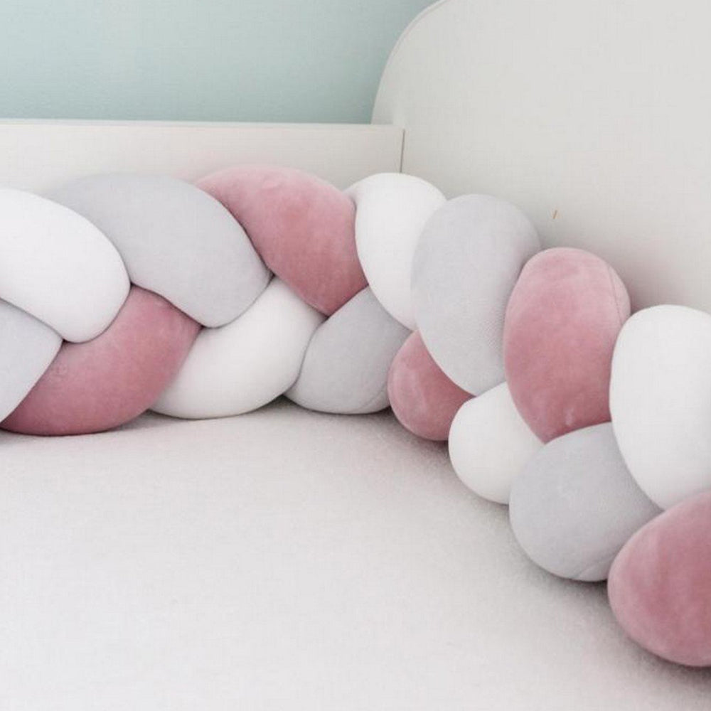 3-Knotted Custom Handmade Bedding Long Cushion Crib Padding